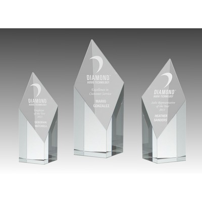 Deco Diamond Optic Crystal Award (3¼"x4")