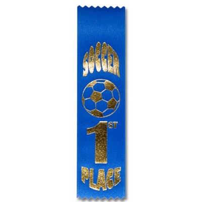 2"x8" 1st Place Stock Soccer Lapel Event Ribbon