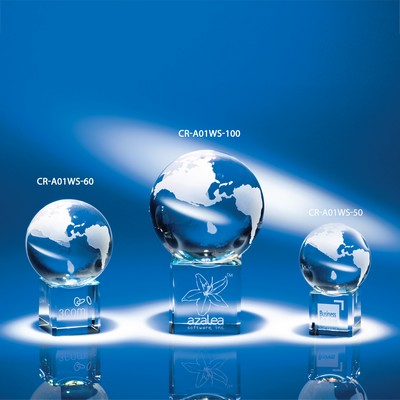 Global Cube Crystal Award 2" Globe