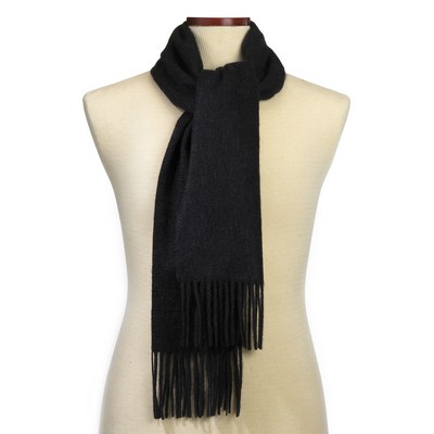 Charcoal Gray Cashmere Blend Winter Scarf