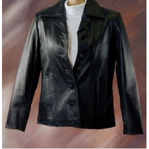 High Quality Soft Nappa Leather Jacket with Buttons