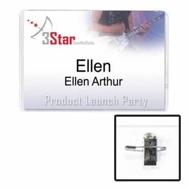 Preferred Vinyl Name Tag Holder with Pin/ Clip Attachment (3 1/2"x2 1/4")