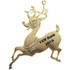 Goldtone Reindeer Ornament