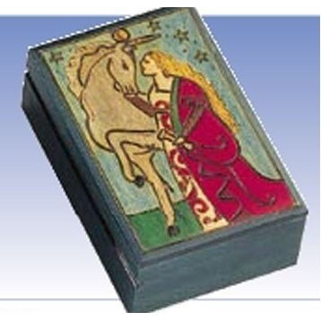 Wood Box w/Unicorn (3 7/8"x5 3/4"x2 1/8")