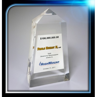 Lucite Obelisk Award (4"x7"x2")