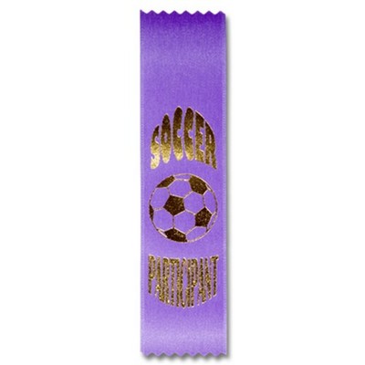 2"x8" Participant Stock Soccer Lapel Event Ribbon