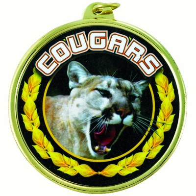 2¼" TM Series Academic Medal w/Cougar Mascot Mylar Insert