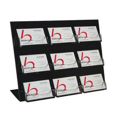 Acrylic Slant-Back Countertop Business Card Holder (9 Pockets)