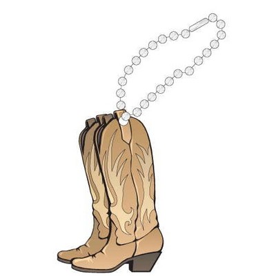 Cowboy Boots Promotional Line Key Chain w/ Black Back (10 Square Inch)