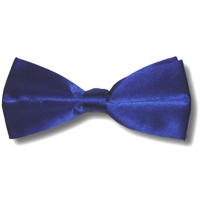 Solid Royal Blue Satin Bow Tie