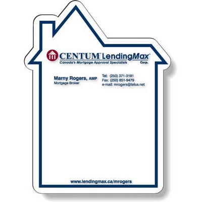 Full Magnetic Back Memo Board, Stock House Shape 5.5"x7.25", Full Color