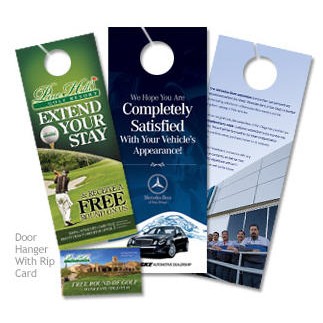 16PT Perforated Door Hanger w/ UV In 4/4 Full Color (4.25"x11")