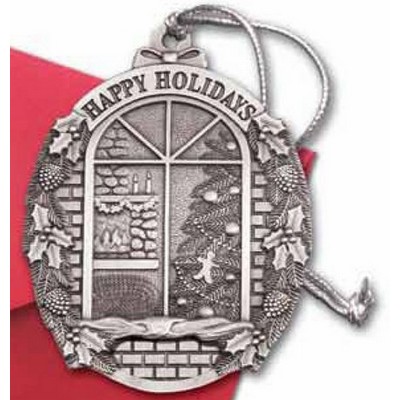 Mini Stock Design Happy Holidays Window Pewter Ornament