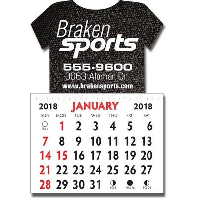 Designer Shaped Kwik-Stik Textured Vinyl Calendar w/ T-Shirt Top