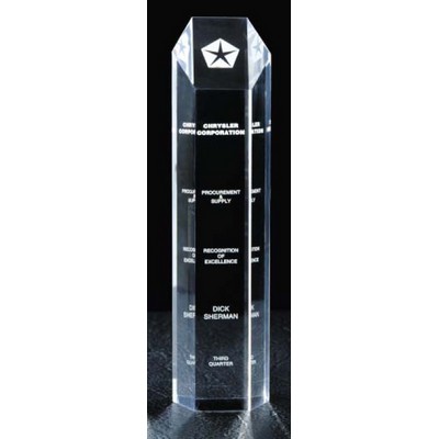 Clear Hexagon Tower Award (3"x12")