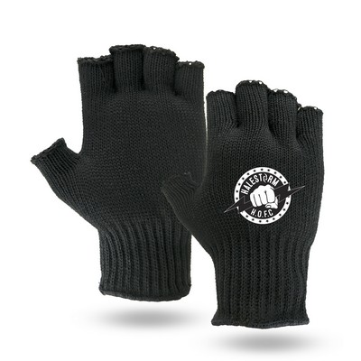 Black Knit Fingerless Gloves