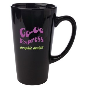 16 Oz. D Handle Cafe Mug (Black)