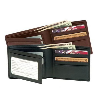 Credit Card Bifold Wallet in Genuine Leather