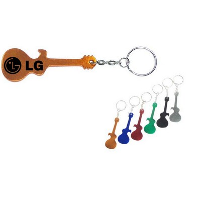 Guitar Aluminum Bottle Opener w/Keychain (9 Week Production)