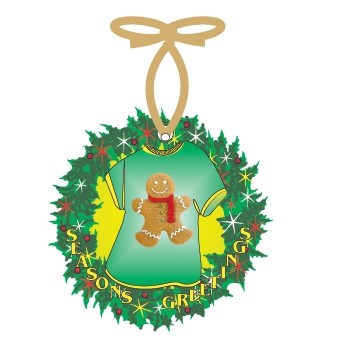 Gingerbread Man Promotional Wreath & T-Shirt Ornament (4 Square Inch)