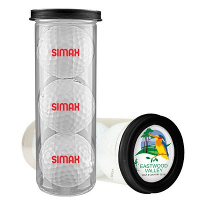 Three Ball Value Golf Gift Tube with Domed Imprint