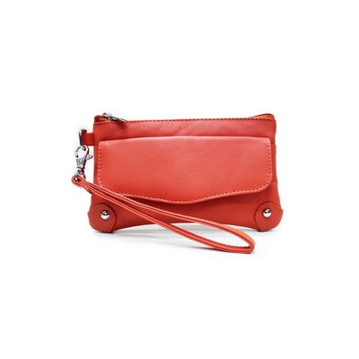 Ashlin® Designer Tangerine Orange Catarine Mini Cosmetic & Phone Wristlet