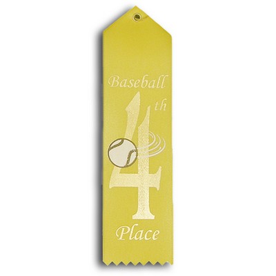 Stock Baseball Event Ribbon - 4th Place