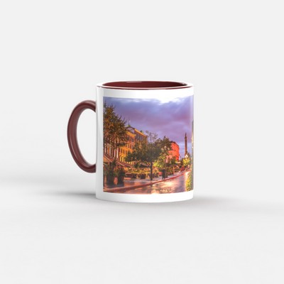 11 Oz. Full Color Two Tone Mug (Maroon Red Handle & Interior)