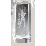 Male Baseball Stock Sports Crystal Award (4.5" x 2")