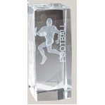 Male Football Stock Sports Crystal Award (4.5" x 2")