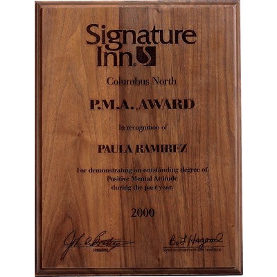 Premium Walnut Lasered Award Plaque 10 1/2"x13"