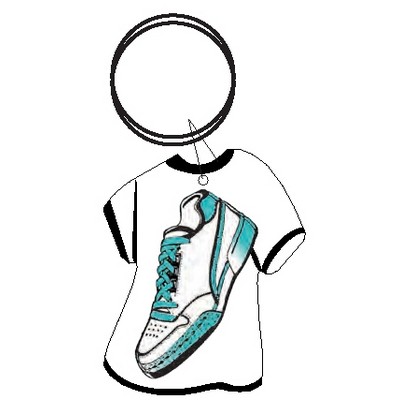 Sneaker T-Shirt Key Chain w/Clear Mirror Back (12 Square Inch)