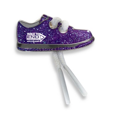 Glitter Sneaker Pin w/Real Shoelaces