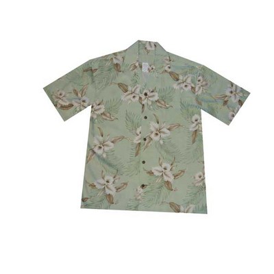 Hawaiian Tropical Print 100% Rayon Silky Feel Bahama Shirt