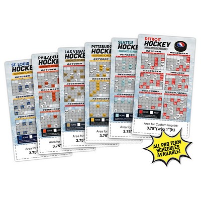 Magnet Sport Schedules - 4x7 Hockey Round Corners - 20 mil.