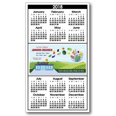 Utility Year-at-a-Glance Kwik-Stik Calendar w/ Center Ad Space (3 1/2" x 6")