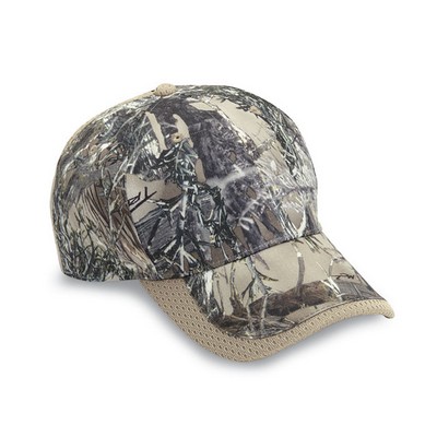 Licensed Camouflage 6 Panel Waved Sandwich Cap W/ Jersey Mesh V Panels