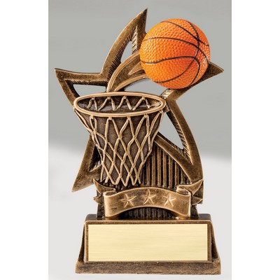 Basketball - Sweeping Star Series Resins - 6" Tall