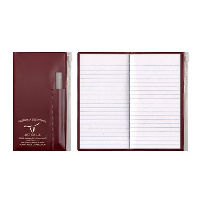 Tally Book Zip Back Planner w/ Clear Pen and Zip-Lock Pocket - Solid Color Cover