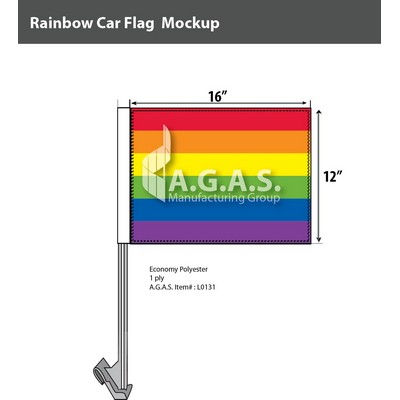 Rainbow Car Flag 12"X16"