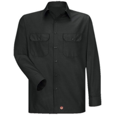 Red Kap™ Men's Long Sleeve Solid RipStop Shirt - Black