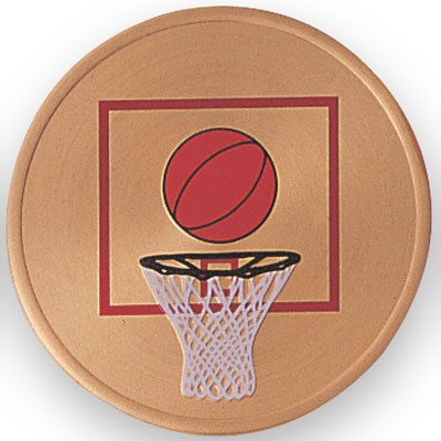 2" Basketball Embossed Litho Printed Medallion Insert