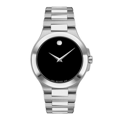 Movado Gents' Corporate Exclusive Stainless Steel Watch w/Black Dial