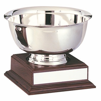 8" Paul Revere Silver Bowl Trophy on Wooden Base