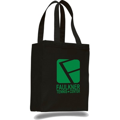 Black Canvas Shopping Tote with Gusset--1-Color Imprint