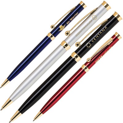 Brass Twist Action Slim Ballpoint Pen