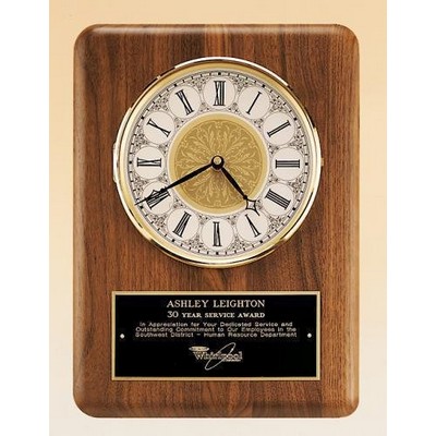 11" x 15" American Walnut Vertical Wall Clock