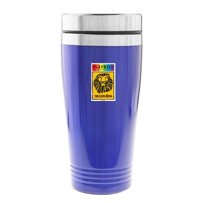 16 Oz. SceneSetter Double Wall 18/8 Stainless Steel Tumbler (Blue)