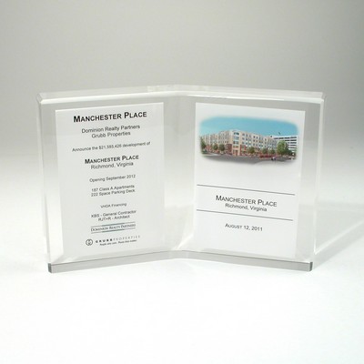 2 Panel Lucite® Embedment Award w/Angle (7 3/4" x 5" x 1")