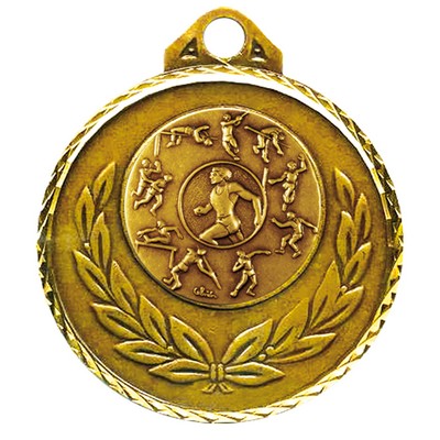 Stock Diamond Wreath 2" Medal -Track Male